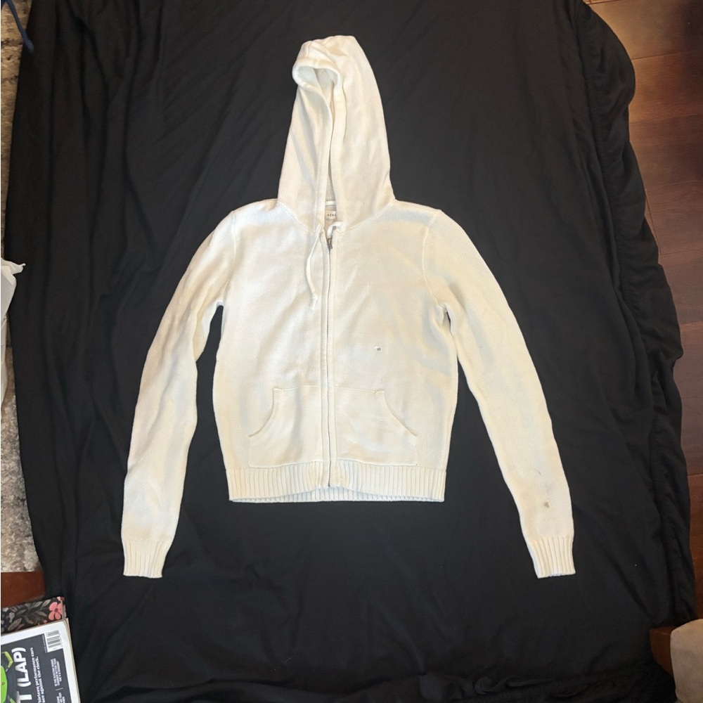 Aeropostale Cream Zip-Up Hoodie
